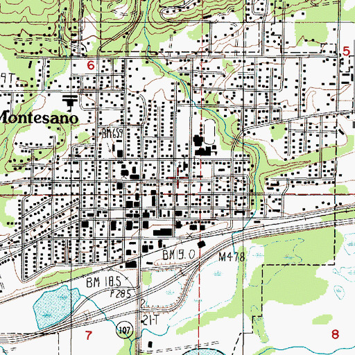 Topographic Map of Saint John's Catholic Church, WA