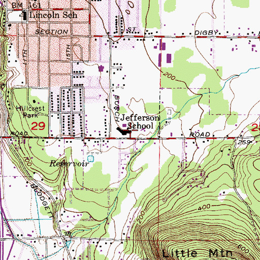 Topographic Map of First Evangelical Lutheran Church, WA