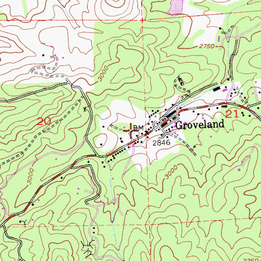Topographic Map of Groveland, CA