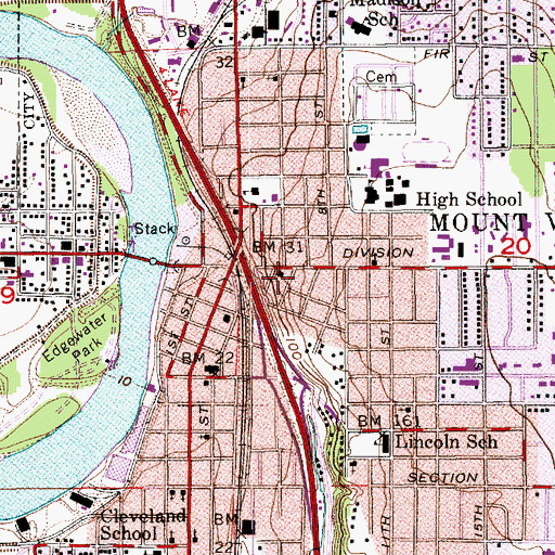 Topographic Map of Immaculate Conception Catholic Church, WA