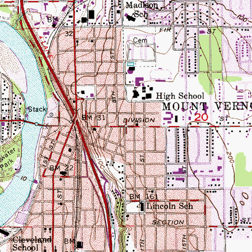 Topographic Map of Jesus Name Pentecostal Church, WA