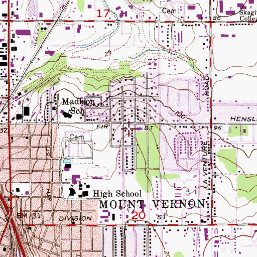 Topographic Map of Viewcrest Assembly of God Church, WA