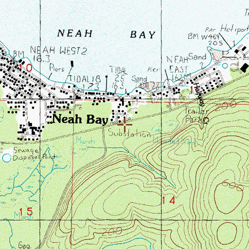 Topographic Map of Makah Lutheran Church, WA
