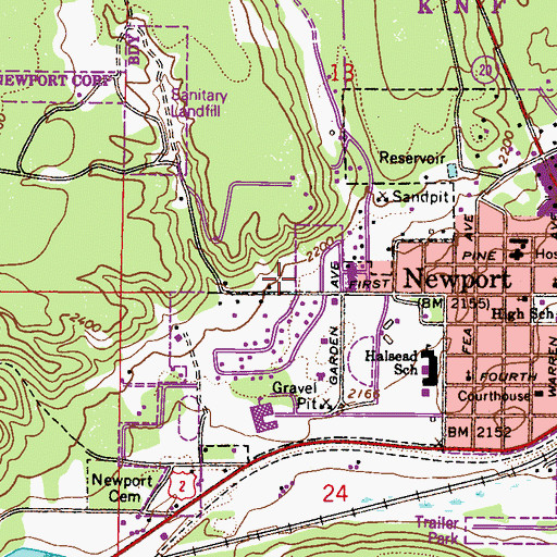 Topographic Map of Pine Ridge Community Church, WA