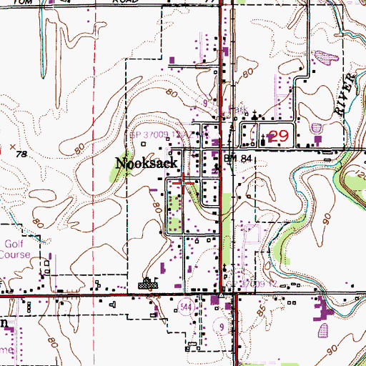 Topographic Map of Nooksack Advent Christian Church, WA