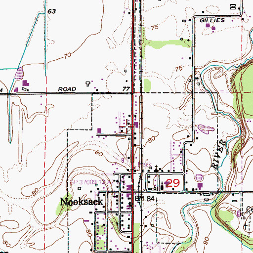Topographic Map of Nooksack Valley Assembly of God Church, WA