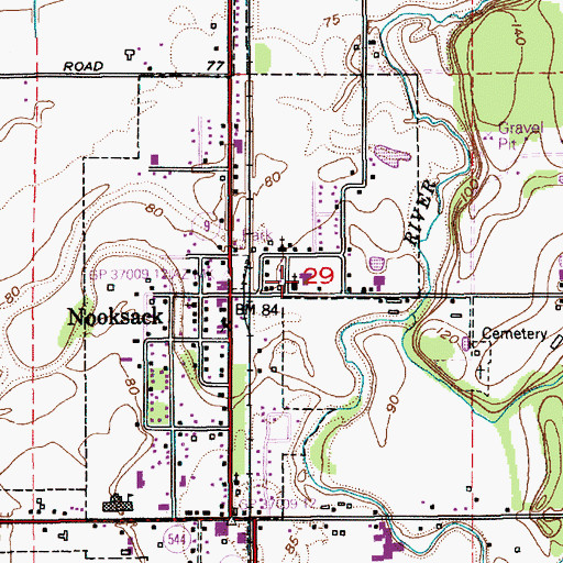 Topographic Map of Nooksack Valley Reformed Church, WA