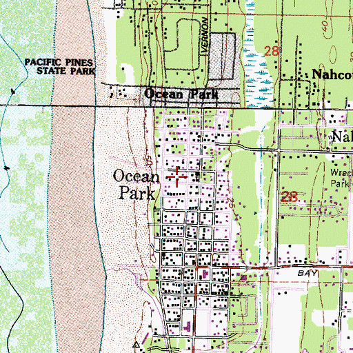 Topographic Map of Ocean Park Community Church, WA