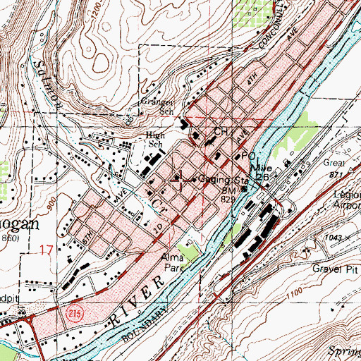 Topographic Map of Okanogan United Methodist Church, WA