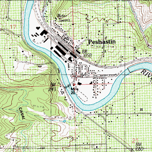 Topographic Map of Peshastin Assembly of God Church, WA