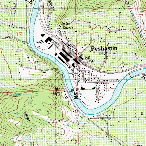 Topographic Map of Peshastin United Church of Christ, WA