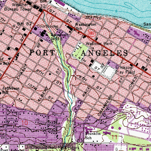 Topographic Map of Bethany Pentacostal Church, WA