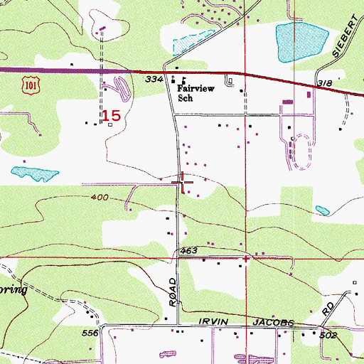 Topographic Map of Fairview Bible Church, WA