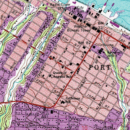 Topographic Map of First United Methodist Church, WA