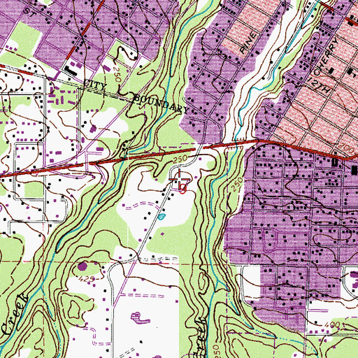 Topographic Map of Hillcrest Baptist Church, WA