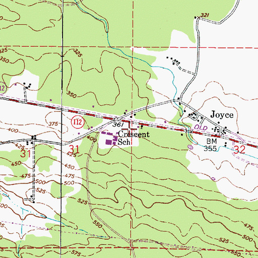 Topographic Map of Joyce Bible Church, WA