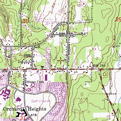 Topographic Map of Crosspoint Church, WA