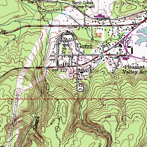 Topographic Map of Gorst Baptist Community Church, WA