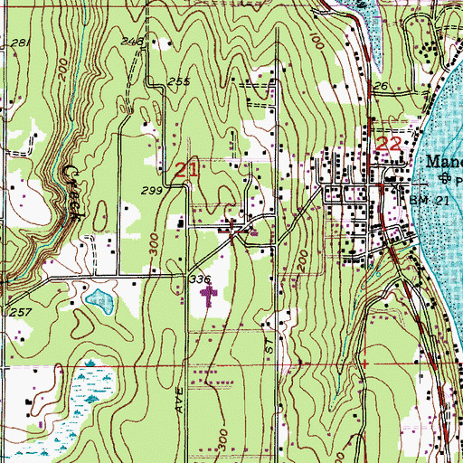 Topographic Map of Manchester Community Church, WA