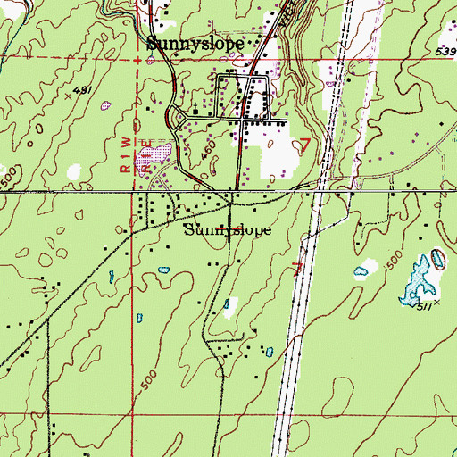 Topographic Map of Northwest Baptist Church, WA