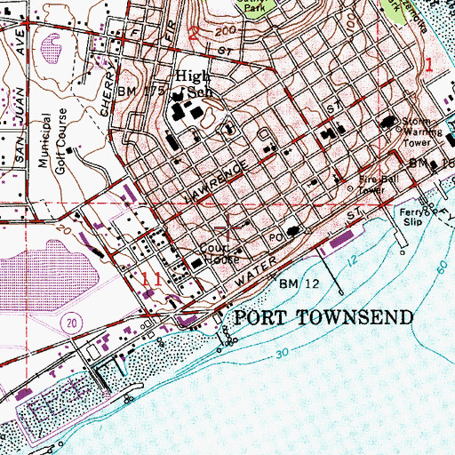 Topographic Map of Jefferson Better Living Center, WA