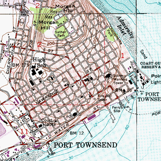Topographic Map of Trinity United Methodist Church, WA