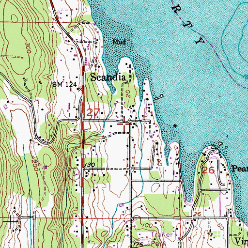 Topographic Map of Scandia Bible Church, WA