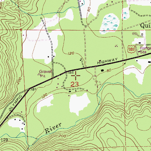 Topographic Map of Quilcene Bible Church, WA
