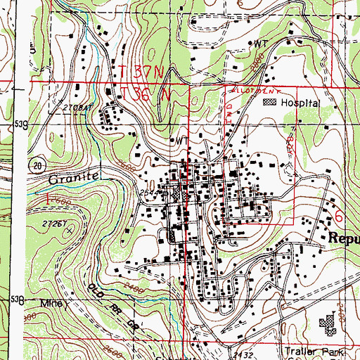 Topographic Map of Trinity Lutheran Church, WA