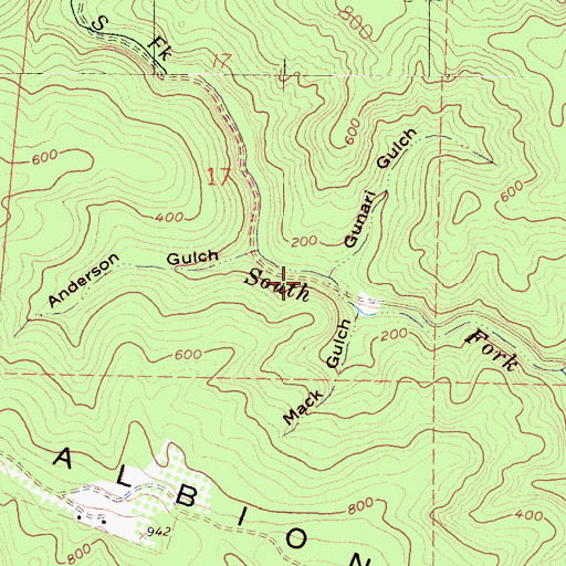 Topographic Map of Gunari Gulch, CA