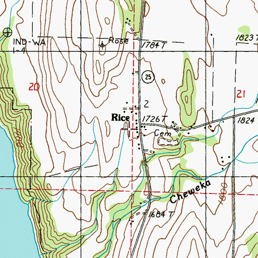 Topographic Map of Victory Baptist Church, WA
