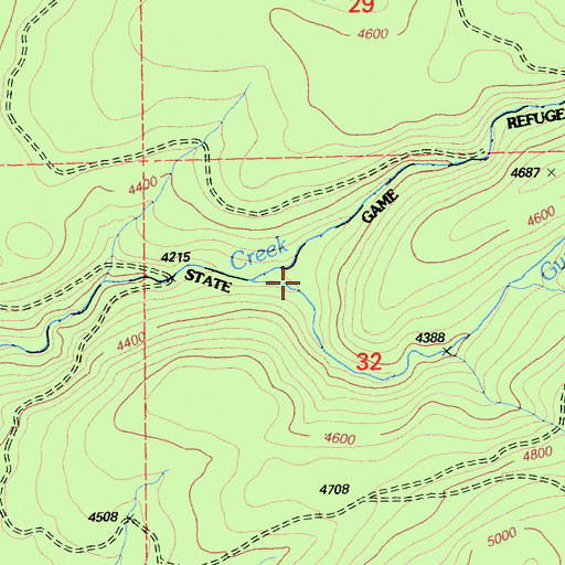 Topographic Map of Gunbarrel Creek, CA