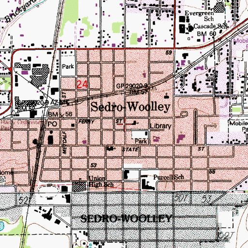 Topographic Map of Immaculate Heart of Mary Church, WA