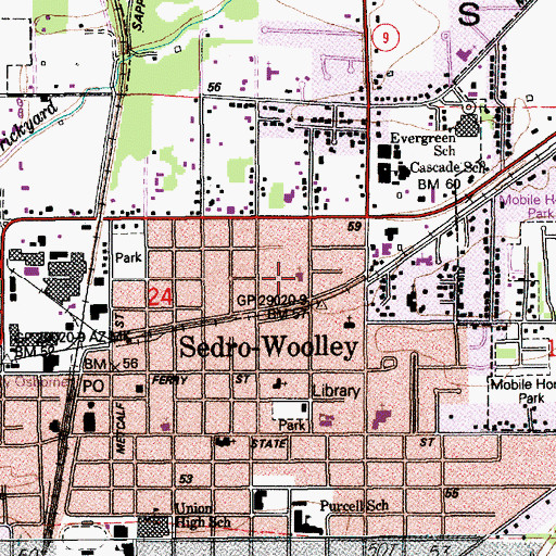 Topographic Map of Kingdom Hall of Jehovahs Witnesses, WA