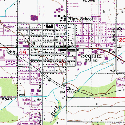 Topographic Map of Saint Joseph's Roman Catholic Church, WA