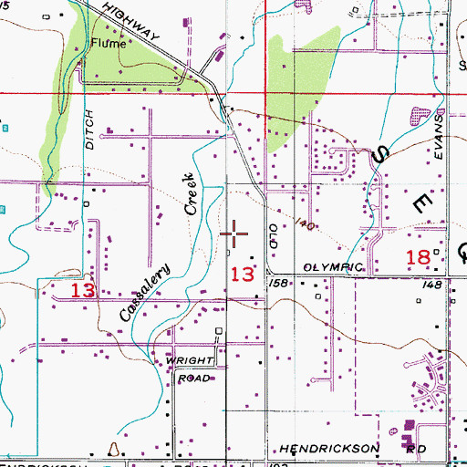 Topographic Map of Sequim Valley Foursquare Church, WA