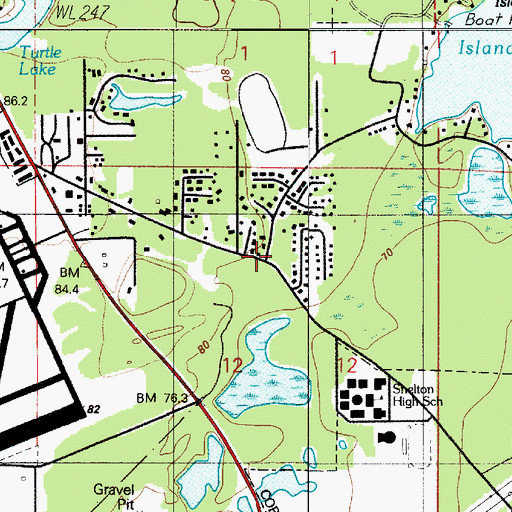 Topographic Map of Northside Baptist Church, WA