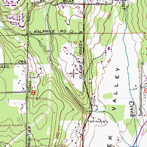 Topographic Map of Clear Creek Baptist Church, WA