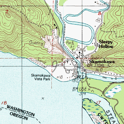 Topographic Map of Skamokawa United Methodist Church, WA