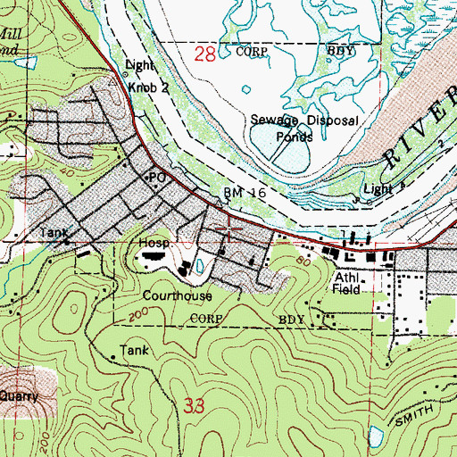 Topographic Map of South Bend United Methodist Church, WA