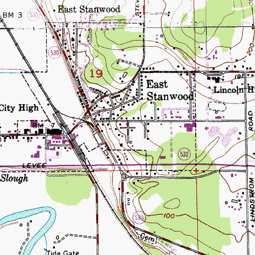 Topographic Map of New View Church, WA