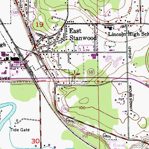 Topographic Map of Saint Cecilia Catholic Church, WA