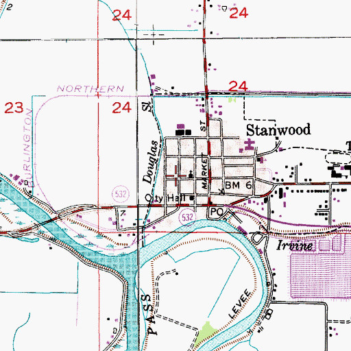 Topographic Map of Stanwood United Methodist Church, WA