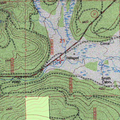 Topographic Map of Gurnsey Creek, CA