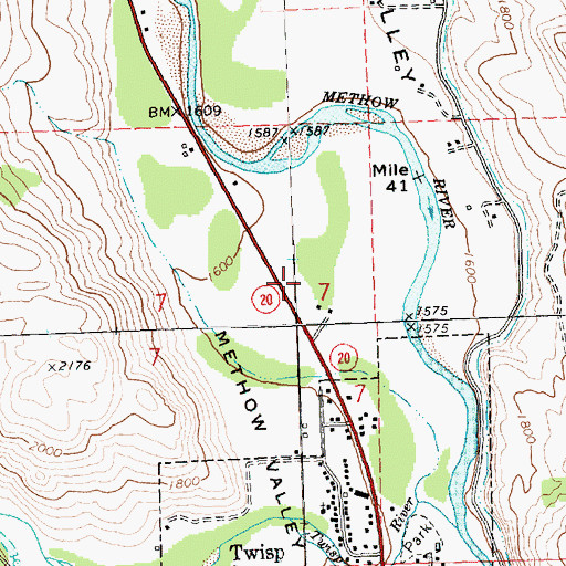 Topographic Map of Calvary Chapel Methow Valley, WA