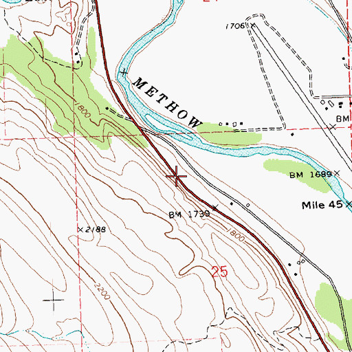 Topographic Map of Methow Valley United Methodist Church, WA