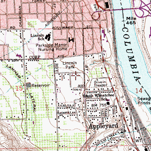 Topographic Map of First Church of Christ Scientist, WA