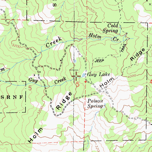 Topographic Map of Guy Lake, CA