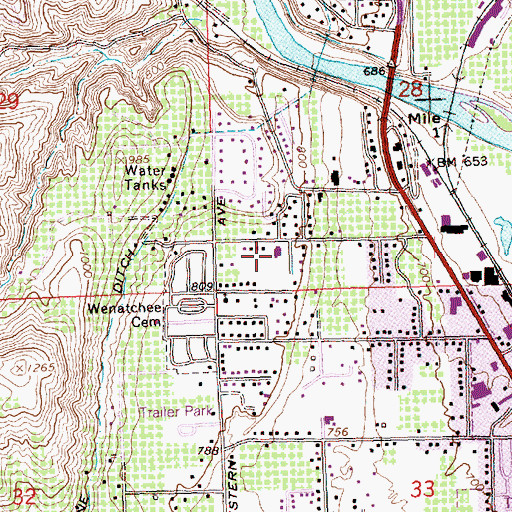 Topographic Map of The Church of Jesus Christ of Latter Day Saints, WA