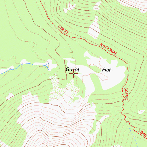 Topographic Map of Guyot Flat, CA